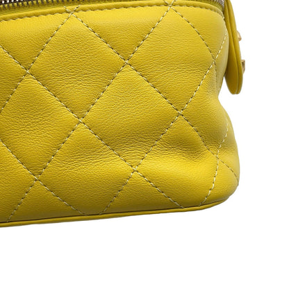 CHANEL Matelasse Vanity ChainShoulder Bag YellowAS3228 Lambskin