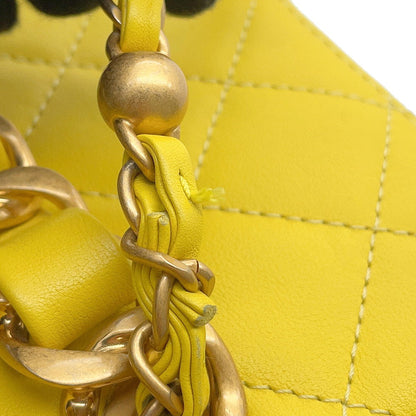 CHANEL Matelasse Vanity ChainShoulder Bag YellowAS3228 Lambskin