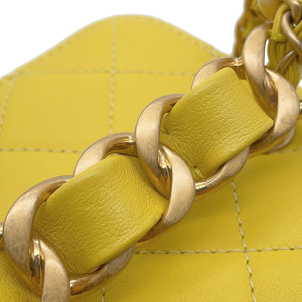 CHANEL Matelasse Vanity ChainShoulder Bag YellowAS3228 Lambskin