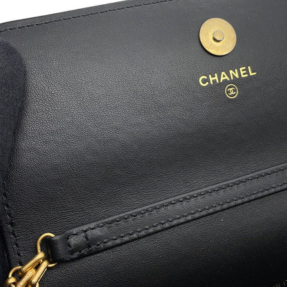 CHANEL Matelasse 2.55 Chain Wallet BlackAP3169 Aged Calf Leather