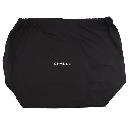 CHANEL CC Logo Club Monaco Chain Tote Bag Silver Shiny Calf Leather
