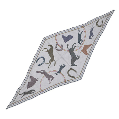 HERMES Losange Thor HERMES Scarf 2025Stainless Steel Gris Cine/Marron/GuimauveH434818T Cashmere70% Silk30%