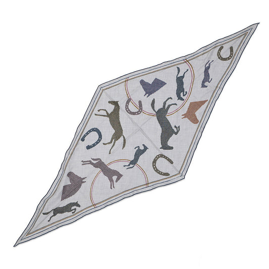 HERMES Losange Thor HERMES Scarf 2025Stainless Steel Gris Cine/Marron/GuimauveH434818T Cashmere70% Silk30%