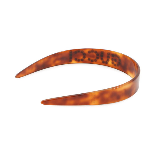 GUCCI logo headband Brown796916 Plastic Rhinestone