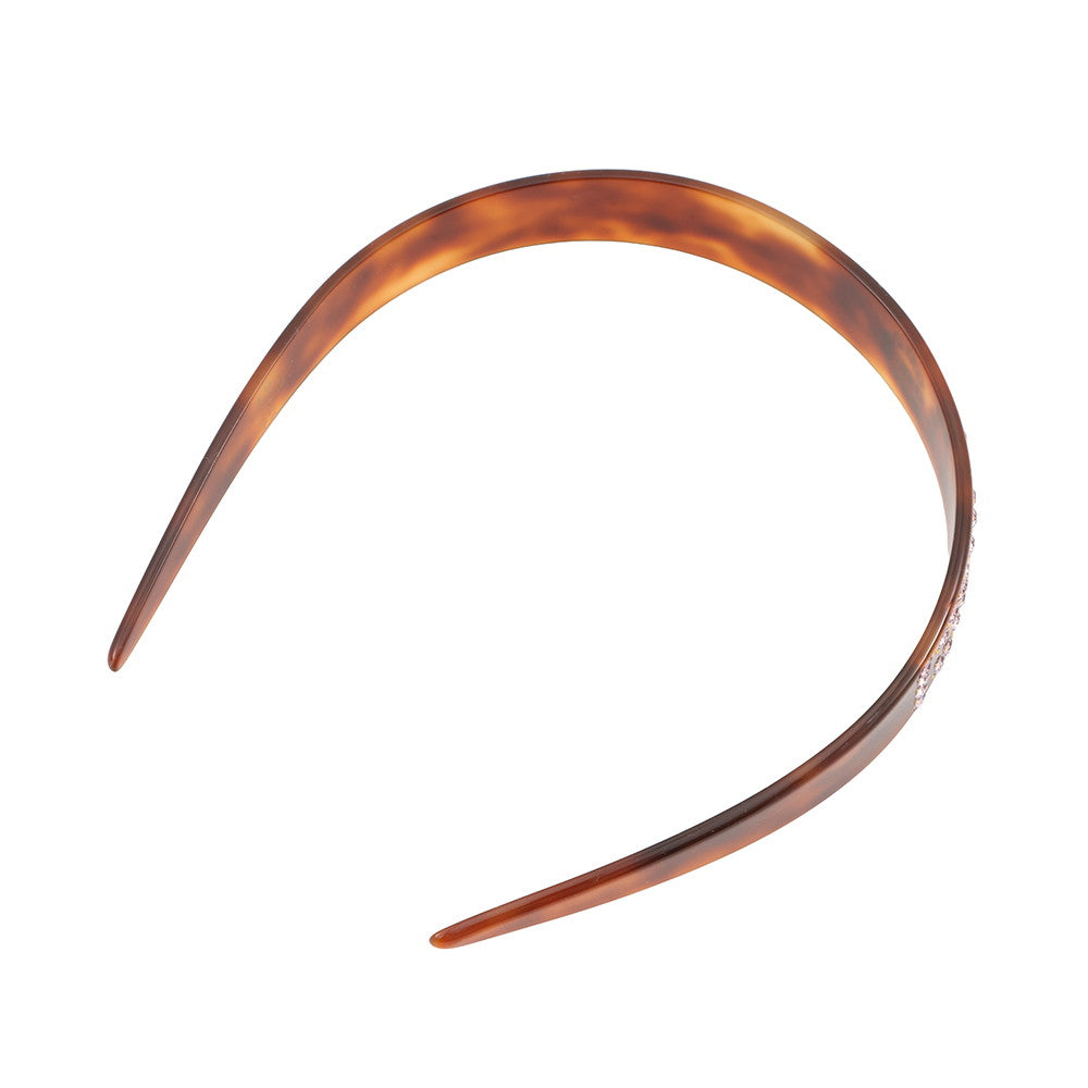 GUCCI logo headband Brown796916 Plastic Rhinestone