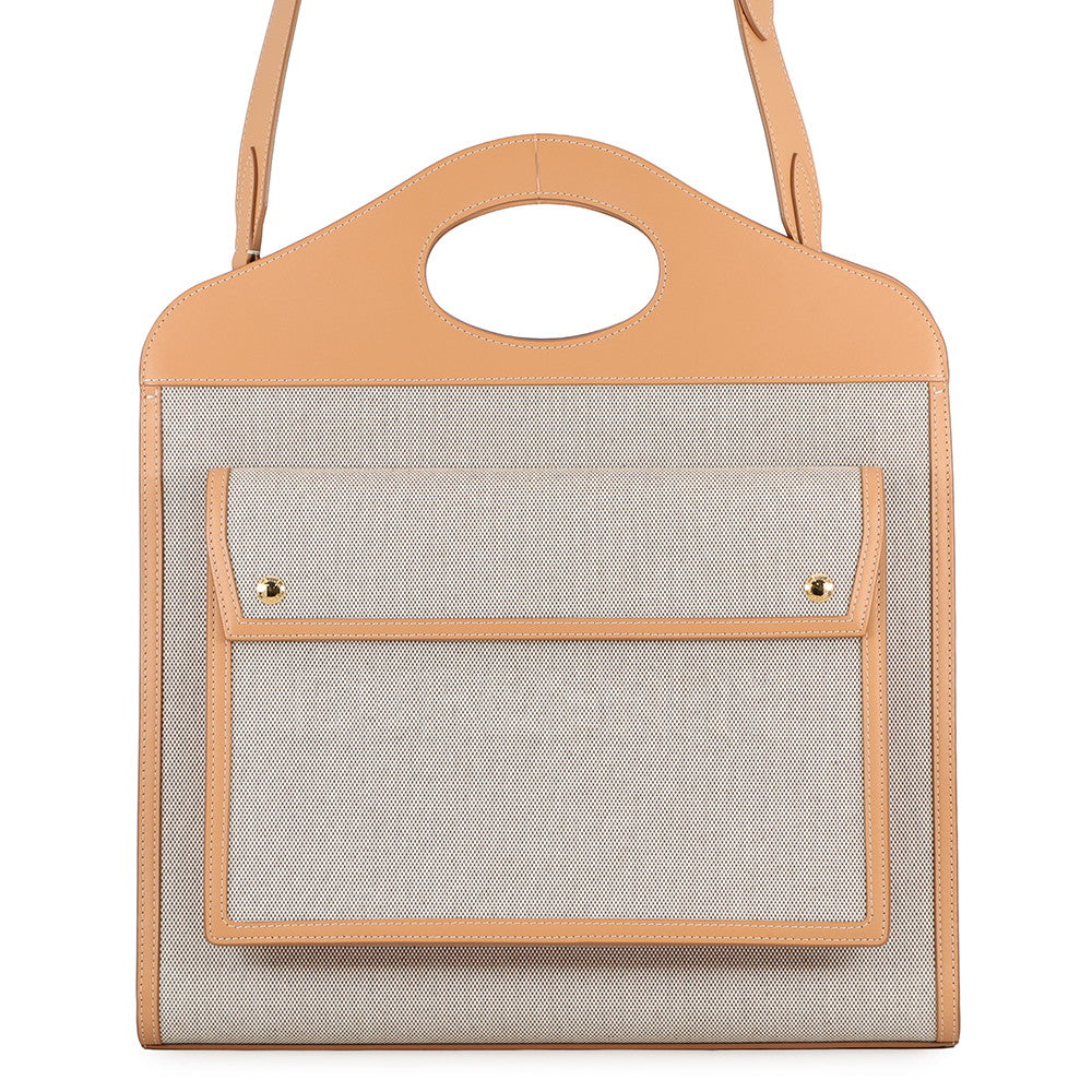 BURBERRY Pocket bag Beige/Warm Sand8039070 Canvas Leather Size Medium