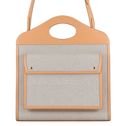 BURBERRY Pocket bag Beige/Warm Sand8039070 Canvas Leather Size Medium