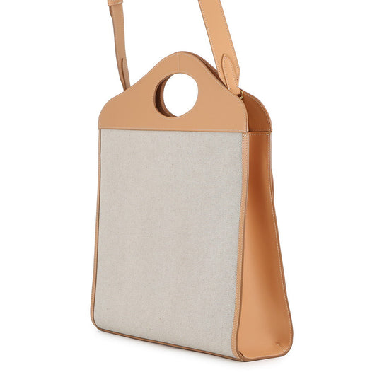 BURBERRY Pocket bag Beige/Warm Sand8039070 Canvas Leather Size Medium