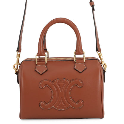 CELINE Cuir Triomphe Boston Tan113773DU3 Smooth Calf Leather Size Small