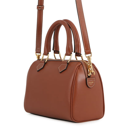 CELINE Cuir Triomphe Boston Tan113773DU3 Smooth Calf Leather Size Small