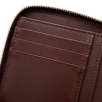 CHANEL CC Logo Round Zip Compact Wallet BrownAP4918 Grained Goatskin Leather