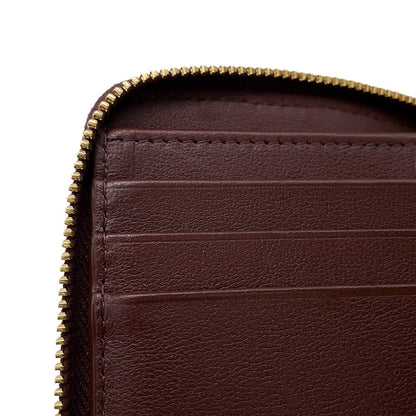 CHANEL CC Logo Round Zip Compact Wallet BrownAP4918 Grained Goatskin Leather