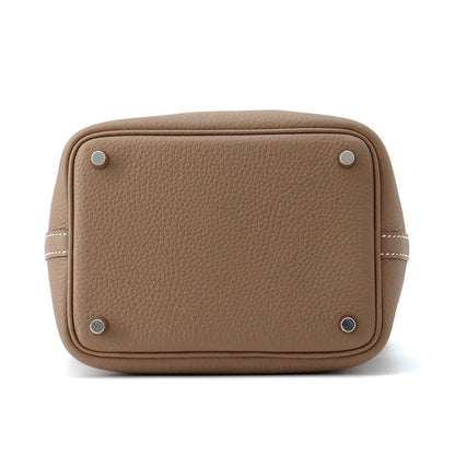 HERMES Picotin Padlock Etoupe Taurillon Clemence Size PM
