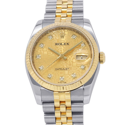ROLEX Datejust W36mm Stainless Steel K18YG Champagne con Pewter Dial116233G