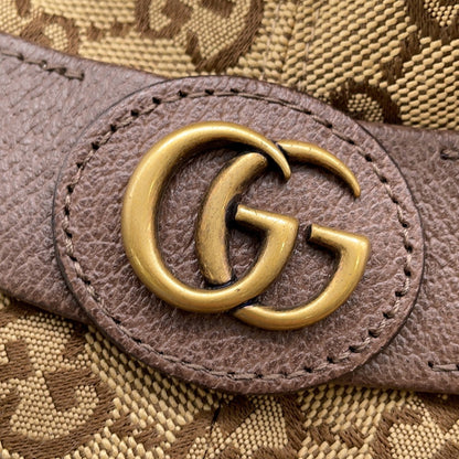 GUCCI GG Canvas Fedora Hat Size M Beige/Brown576587 Canvas Leather