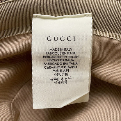 GUCCI GG Canvas Fedora Hat Size M Beige/Brown576587 Canvas Leather
