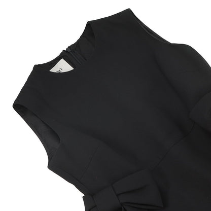Valentino Garavani Sleeveless long flared dress Size 38 BlackKB3VA6X61CF Wool 65% Silk35%