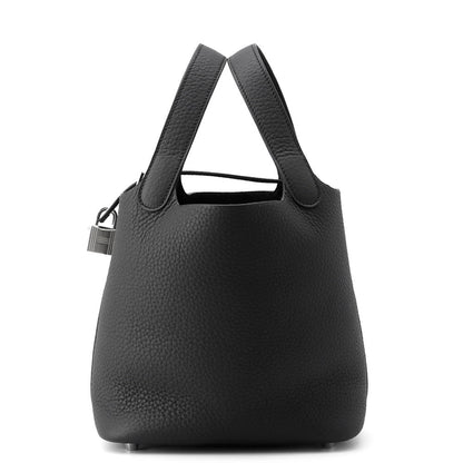 HERMES Picotin Lock Black Taurillon Clemence Size PM