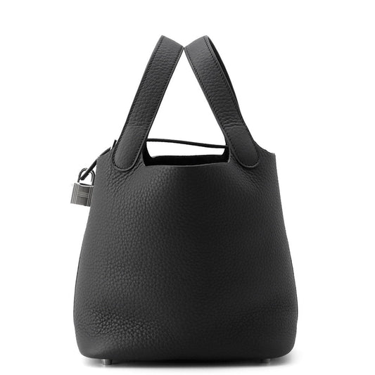HERMES Picotin Lock Black Taurillon Clemence Size PM