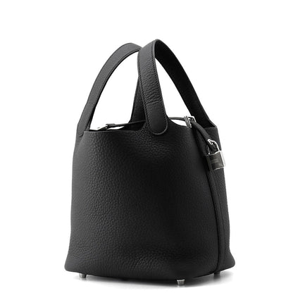 HERMES Picotin Lock Black Taurillon Clemence Size PM
