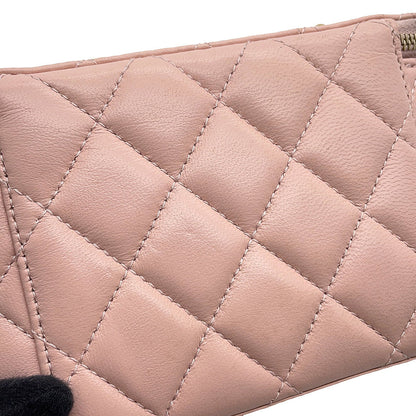 CHANEL Matelasse Camellia Vanity Chainshoulder Bag PinkAP3301 Lambskin