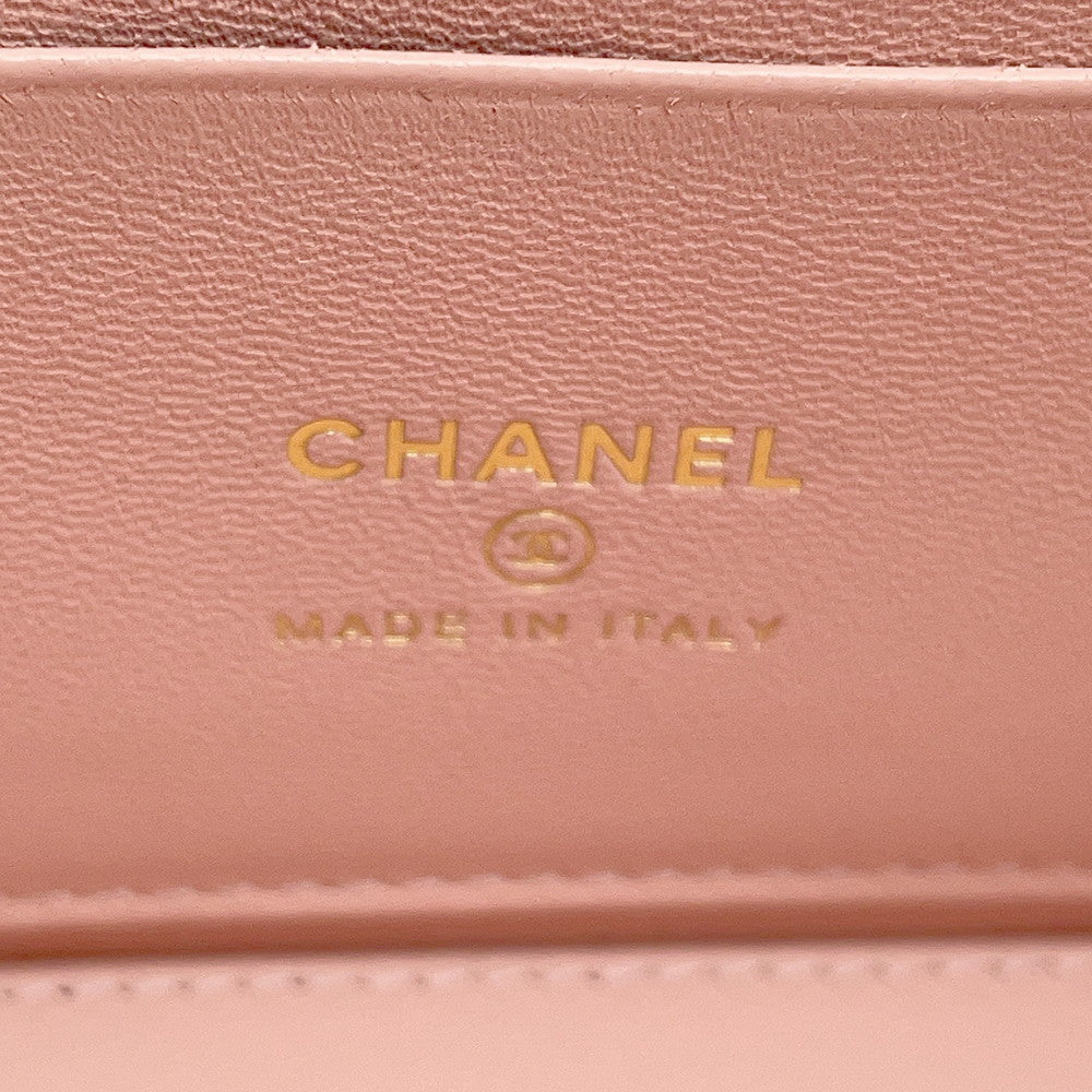 CHANEL Matelasse Camellia Vanity Chainshoulder Bag PinkAP3301 Lambskin
