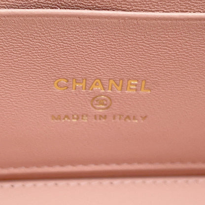 CHANEL Matelasse Camellia Vanity Chainshoulder Bag PinkAP3301 Lambskin