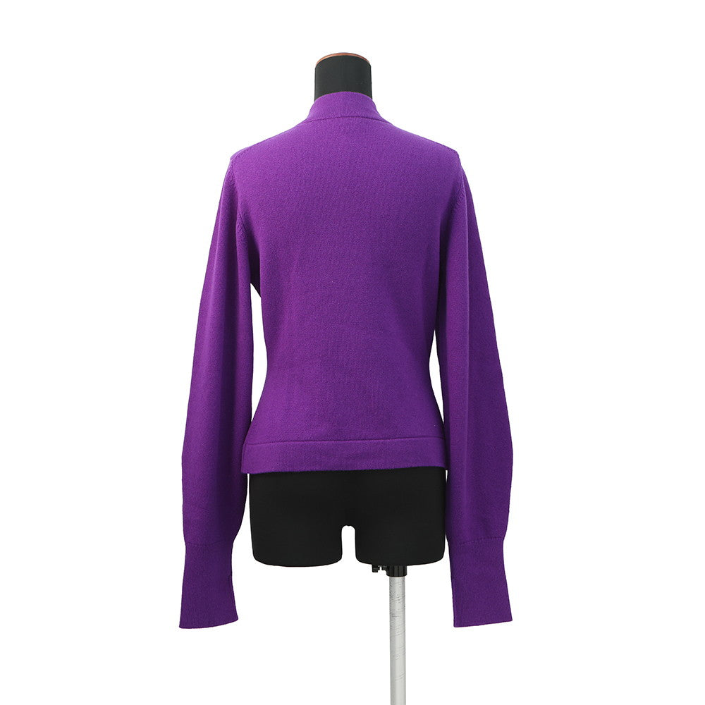 CHANEL Rhinestone Cardigan Size 38 PurpleP72973 Cashmere99% Polyurethane1% Rhinestone