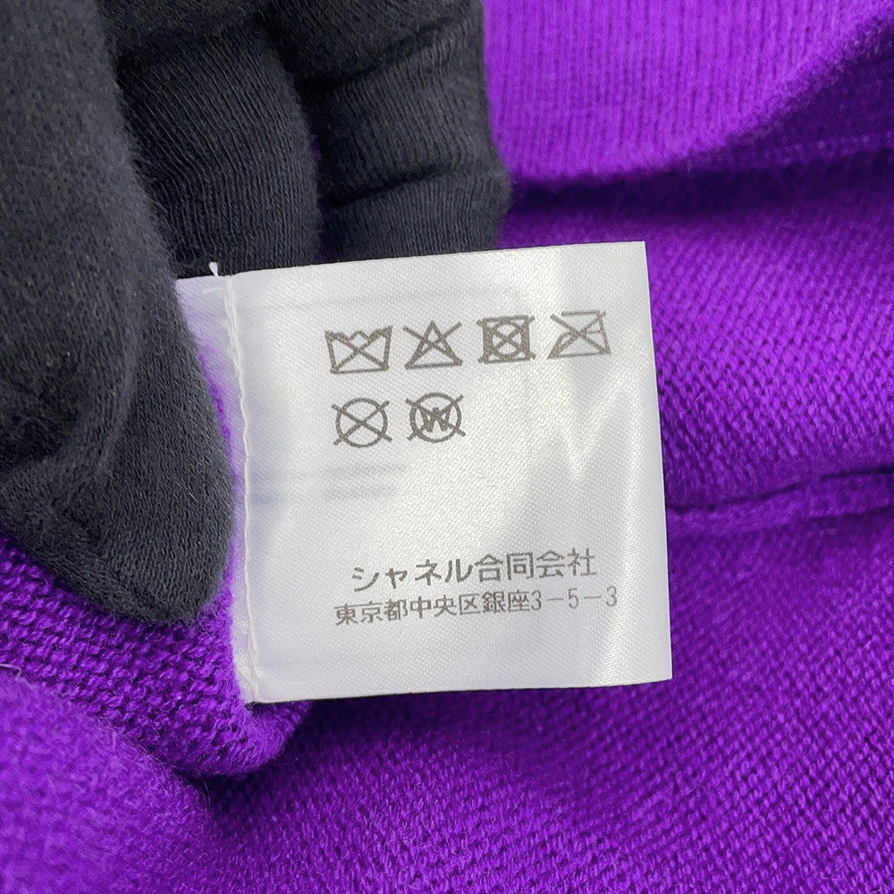 CHANEL Rhinestone Cardigan Size 38 PurpleP72973 Cashmere99% Polyurethane1% Rhinestone