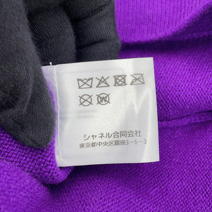 CHANEL Rhinestone Cardigan Size 38 PurpleP72973 Cashmere99% Polyurethane1% Rhinestone