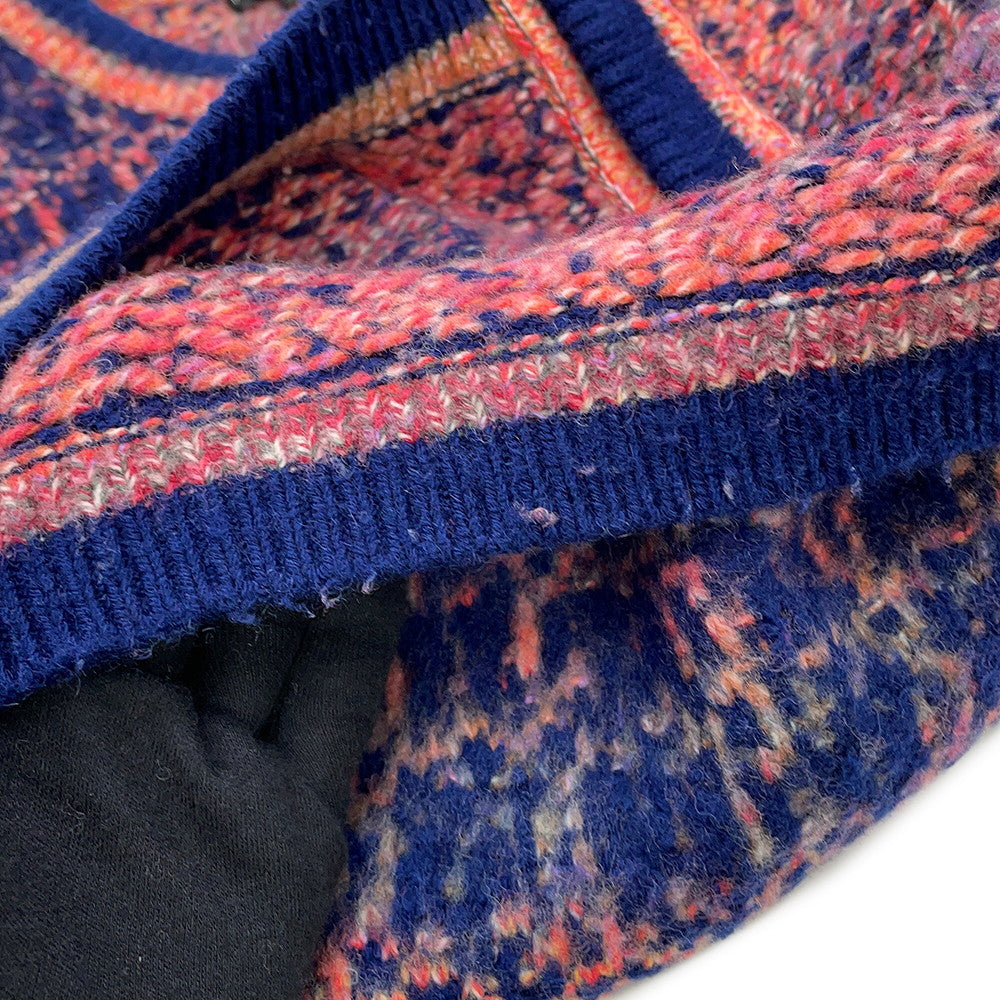 CHANEL Tweed KnitJacket Size 38 Navy/Pink/MulticolorP72941 Cashmere65% Wool 31% Nylon4%