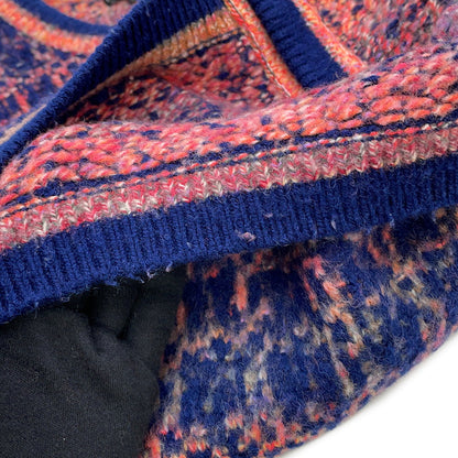 CHANEL Tweed KnitJacket Size 38 Navy/Pink/MulticolorP72941 Cashmere65% Wool 31% Nylon4%