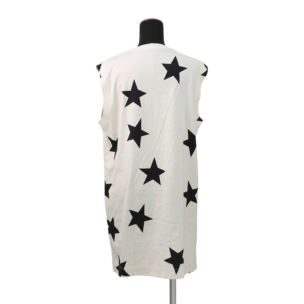 LOUIS VUITTON LV Logo Star Chain Dress Size M White/Black Cotton100%