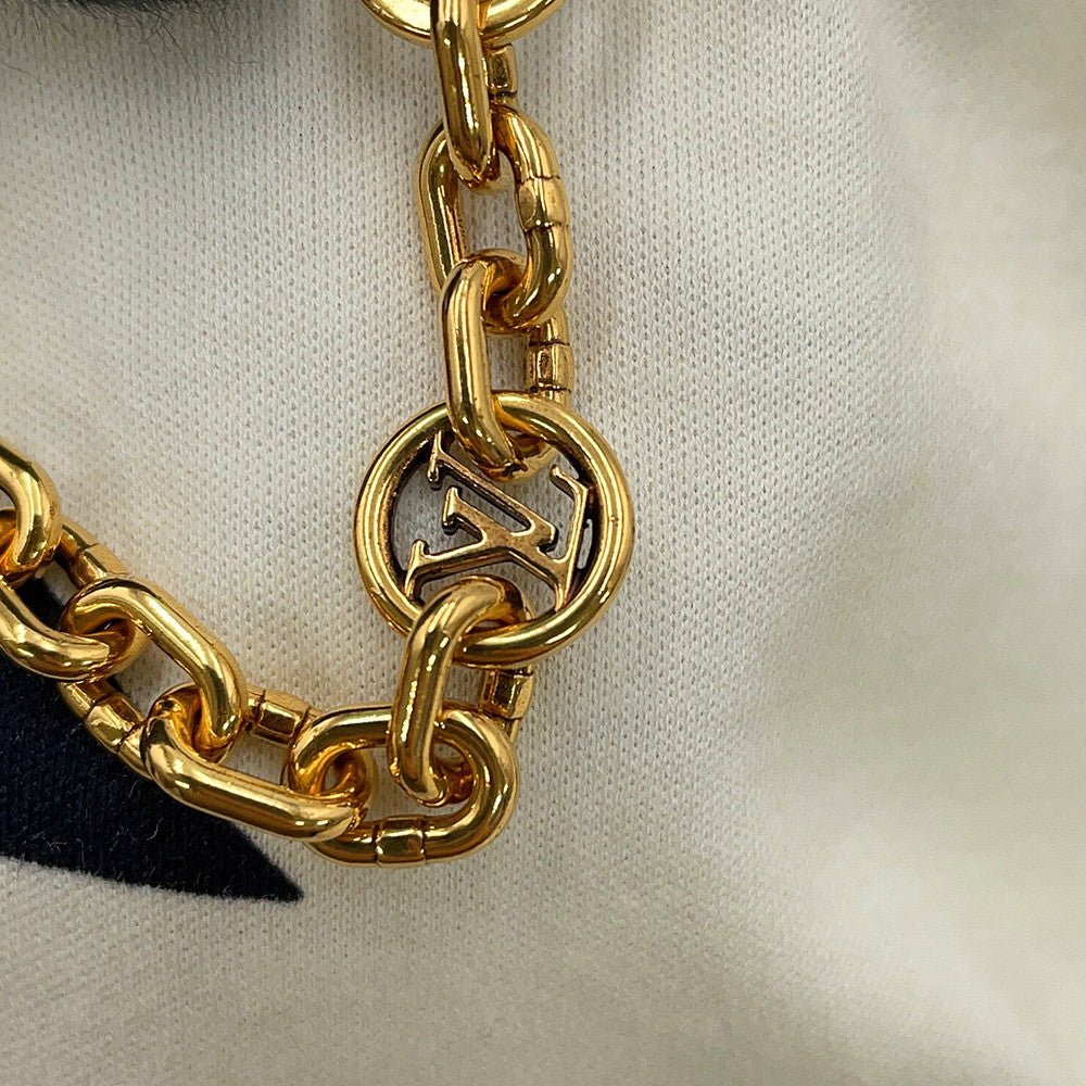 LOUIS VUITTON LV Logo Star Chain Dress Size M White/Black Cotton100%