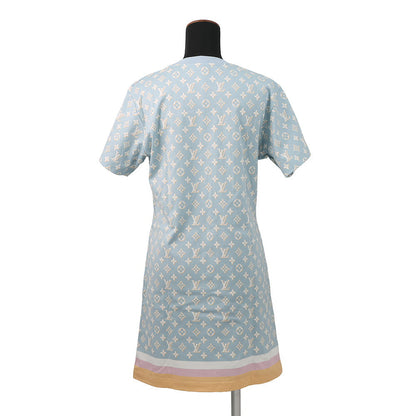 LOUIS VUITTON Monogram T-shirt dress Size S Light Blue1ABYHV Cotton100%