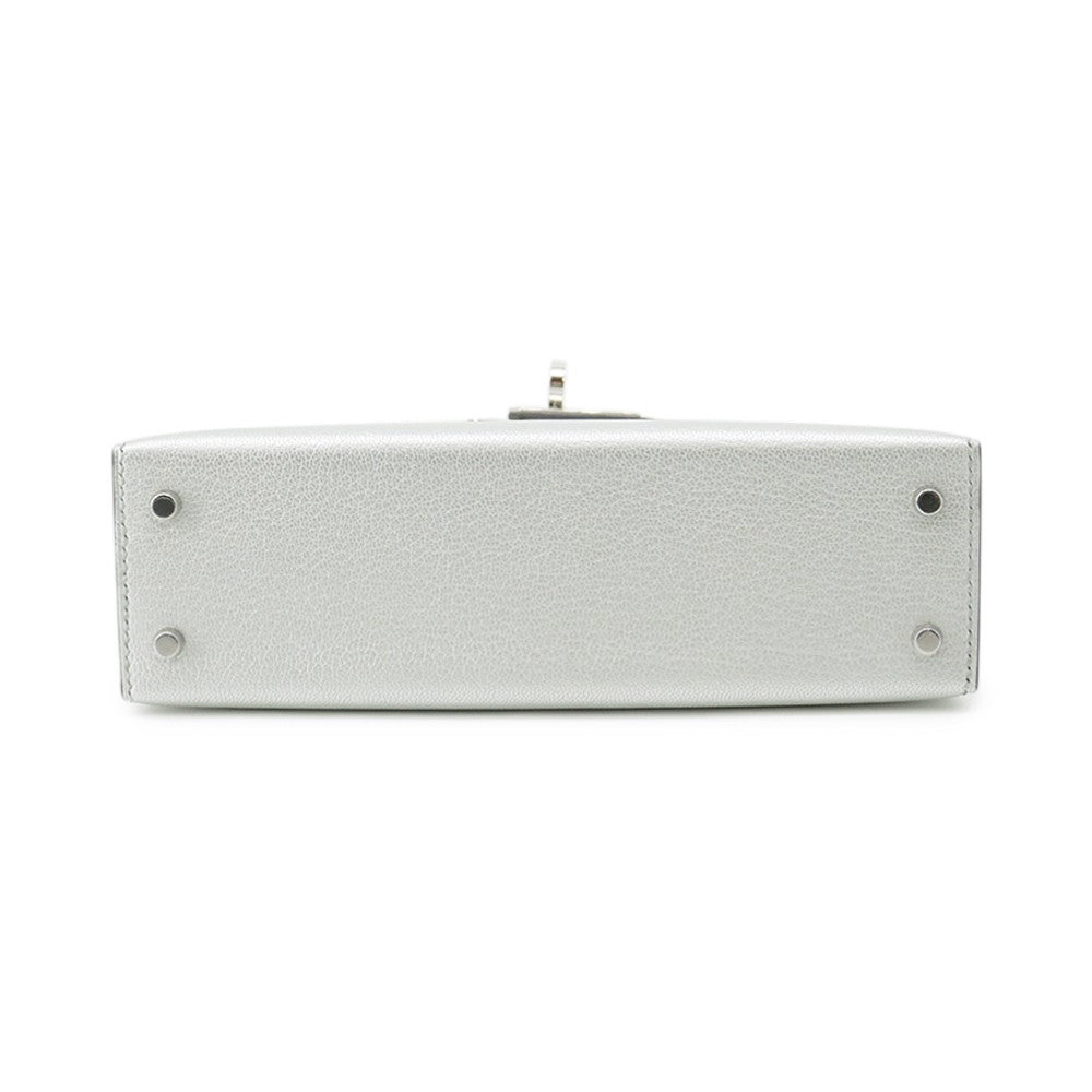 HERMES Mini Kelly 2 Argent Chevre Shamqila