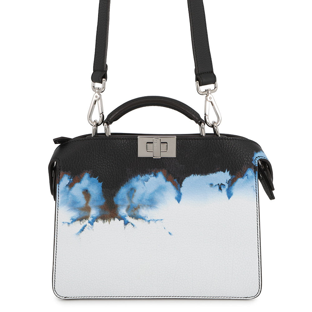FENDI Peekaboo I.C.U. X-Cross Black/White/Blue7VA530 Leather Size Small