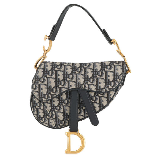 Dior Oblique saddlebag Navy/BeigeM0456CTZQ Canvas Leather Size Mini