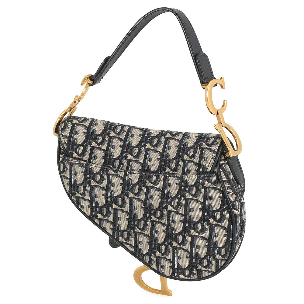 Dior Oblique saddlebag Navy/BeigeM0456CTZQ Canvas Leather Size Mini