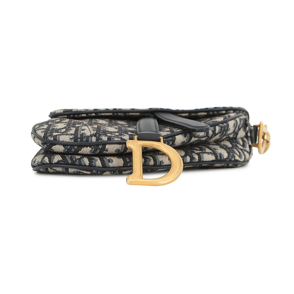 Dior Oblique saddlebag Navy/BeigeM0456CTZQ Canvas Leather Size Mini