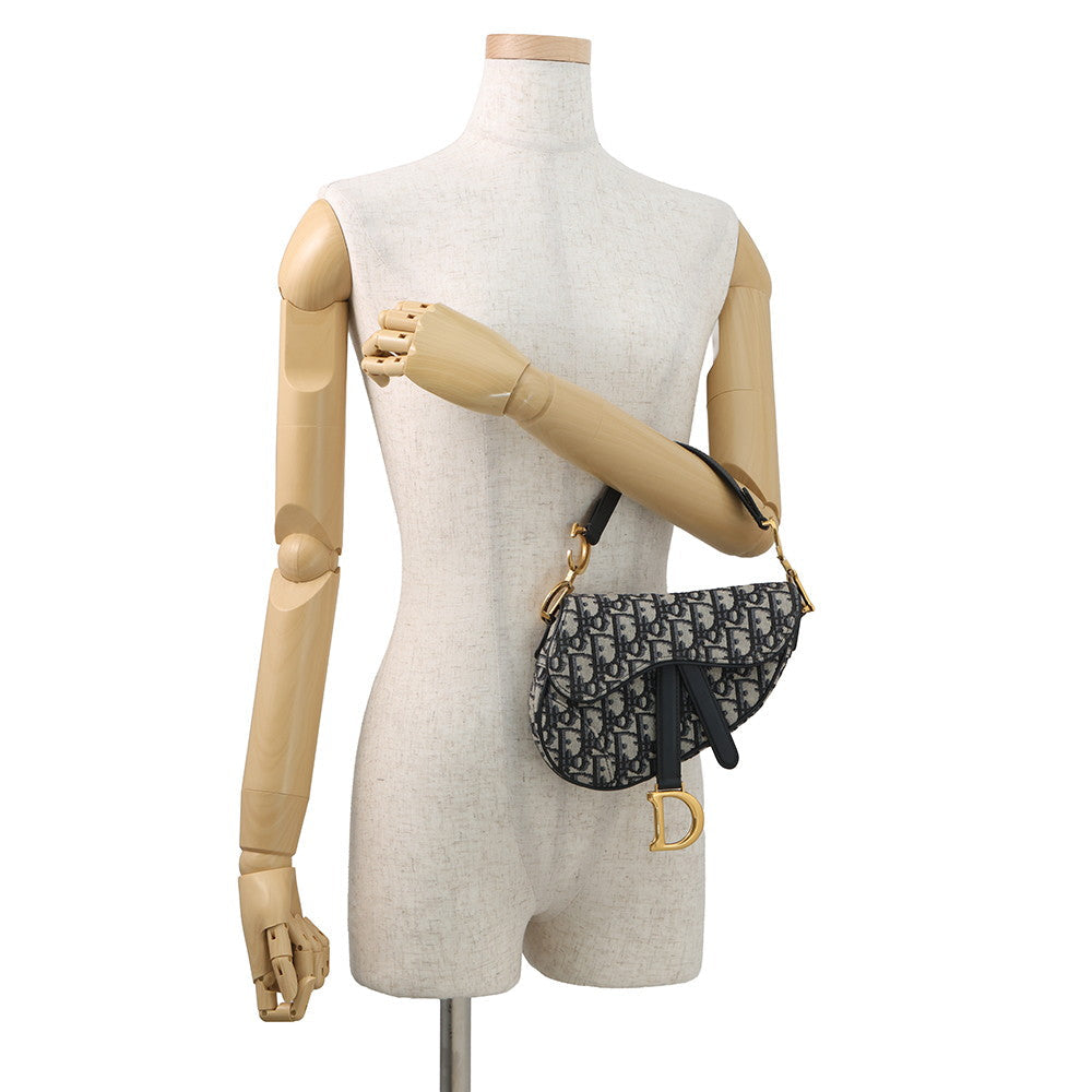 Dior Oblique saddlebag Navy/BeigeM0456CTZQ Canvas Leather Size Mini