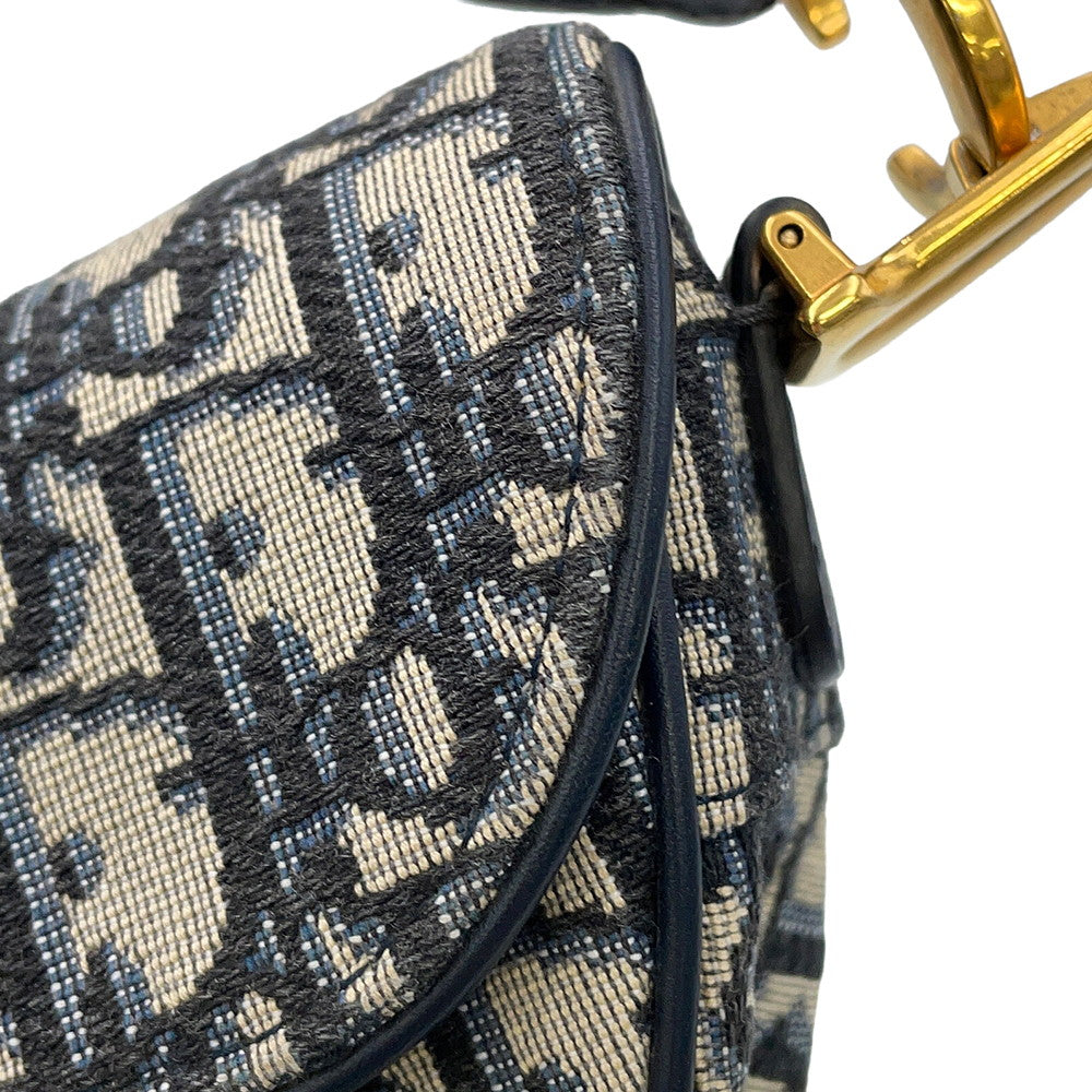 Dior Oblique saddlebag Navy/BeigeM0456CTZQ Canvas Leather Size Mini