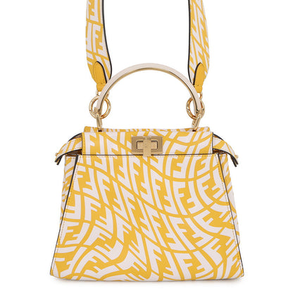 FENDI FF Verdigo Peekaboo Yellow/White8BN244 Leather Size Mini