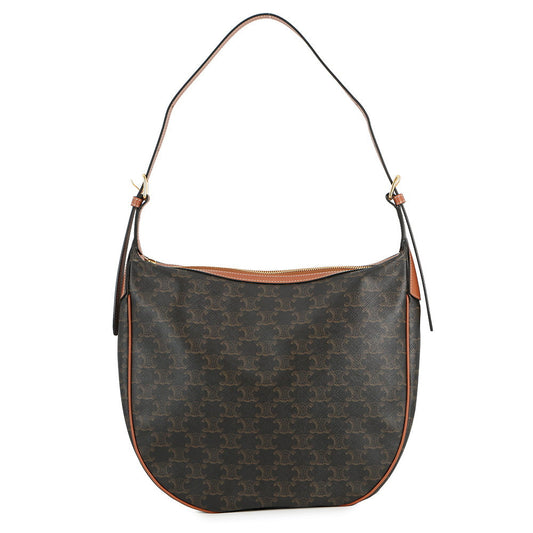 CELINE Triomphe Eloise One Shoulder Bag Tan114712 Leather PVC Size Medium