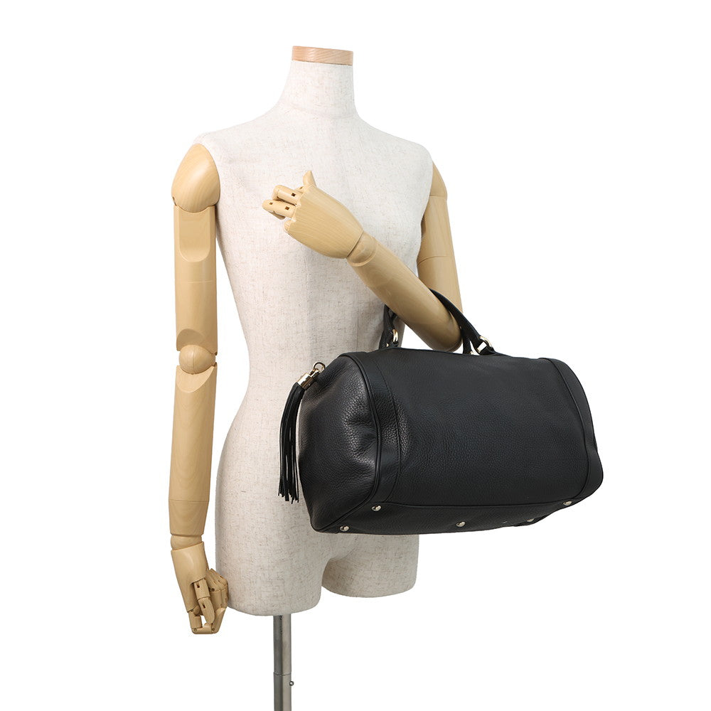 GUCCI Soho Interlocking G Mini Travel Bag Black282302 Leather