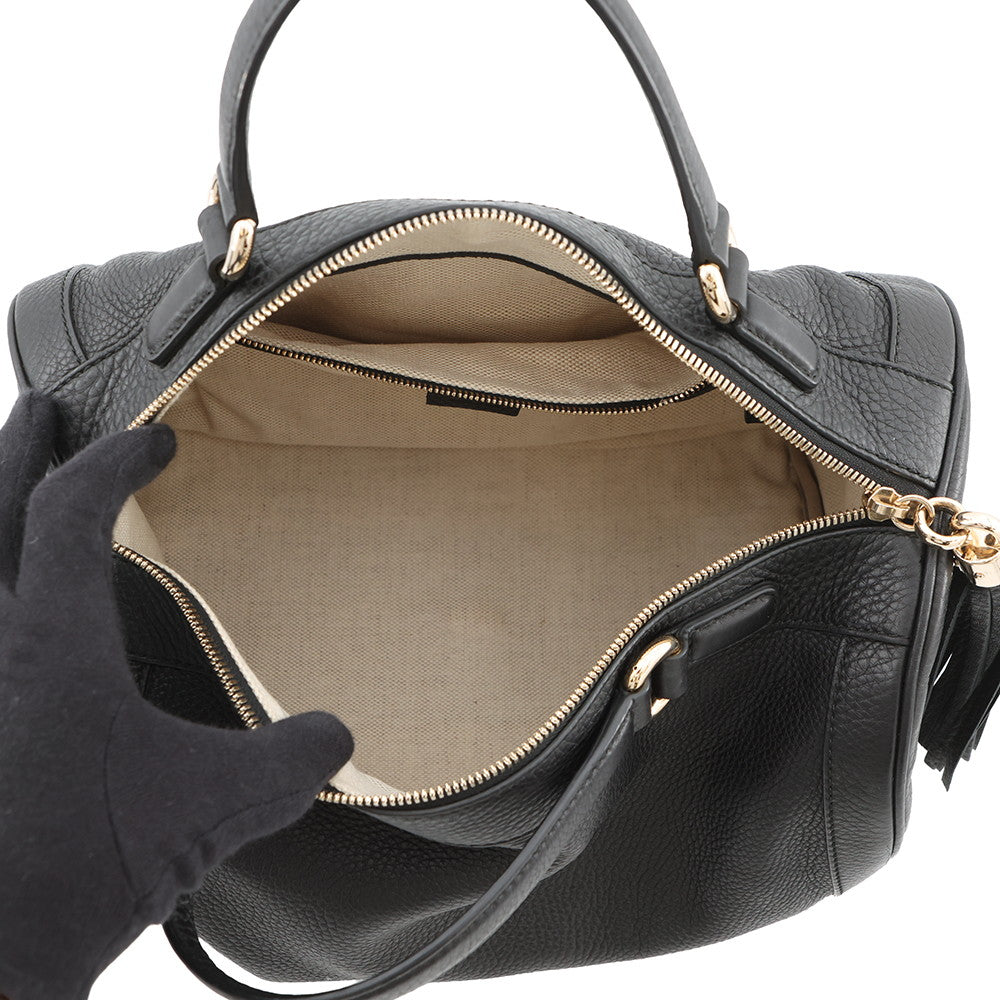 GUCCI Soho Interlocking G Mini Travel Bag Black282302 Leather