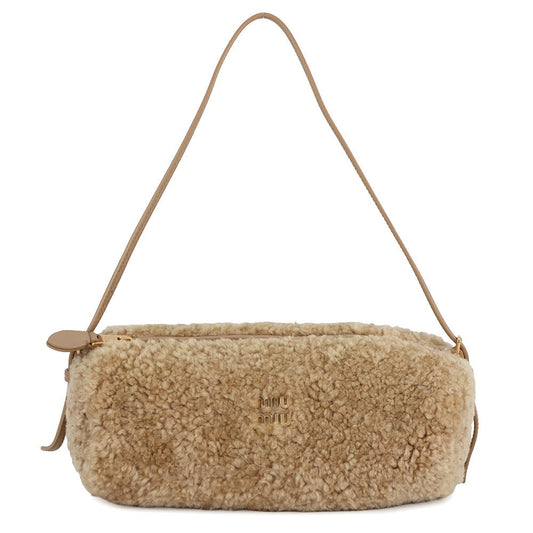 MIUMIU Pouch Beige5NE851 Leather Shearling