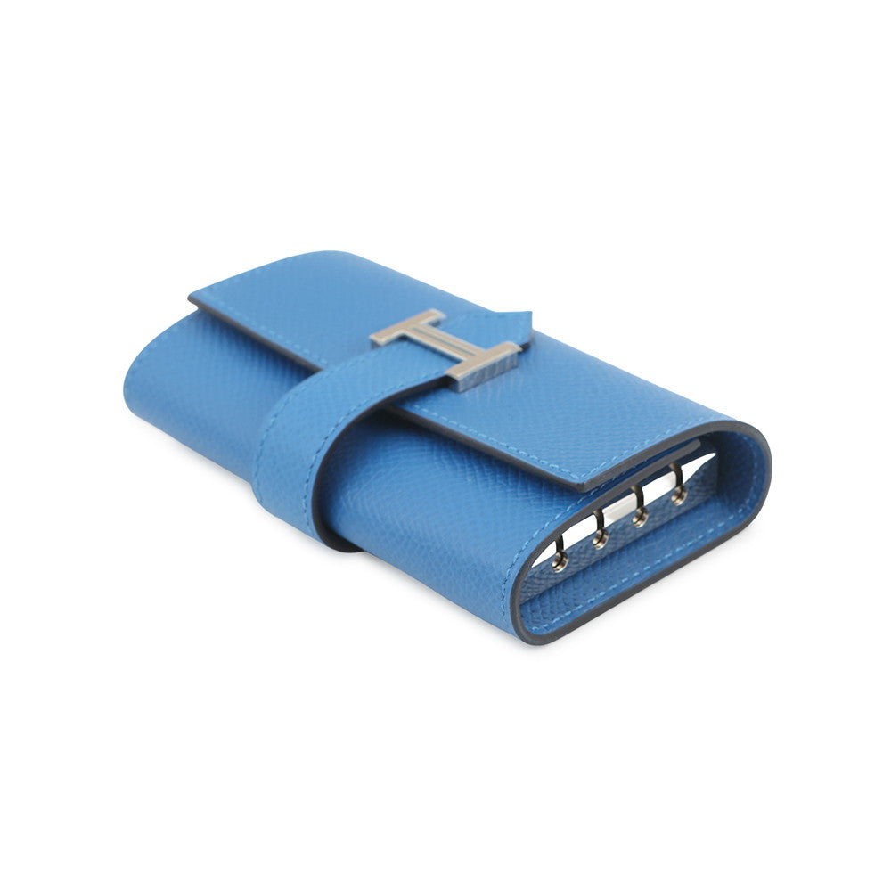 HERMES Bearn Key Case Blue jellyfish Epsom
