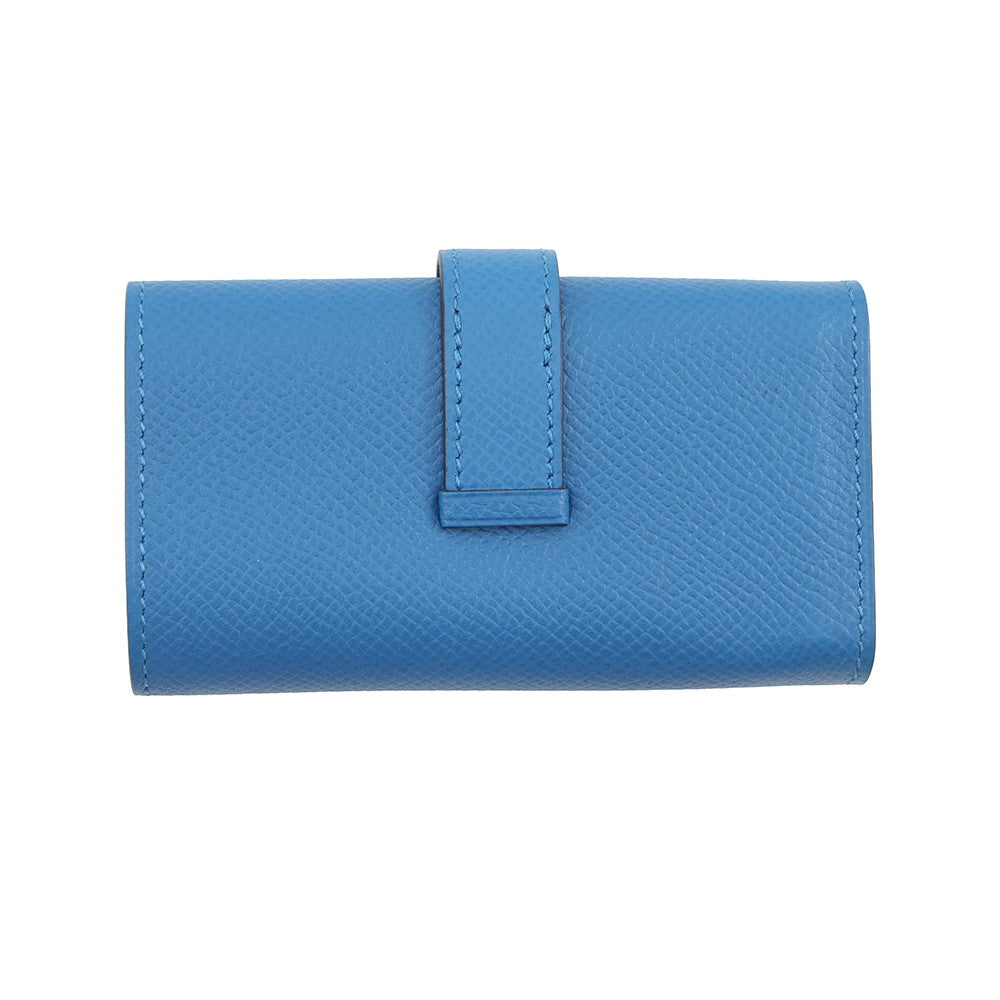 HERMES Bearn Key Case Blue jellyfish Epsom