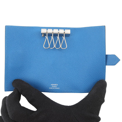 HERMES Bearn Key Case Blue jellyfish Epsom